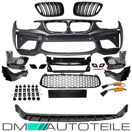 Sport Paket Stoßstange vorne +Zubehör+ Doppelsteg Grill passt für BMW 1er F20 F21 LCI ab 2015 auch M