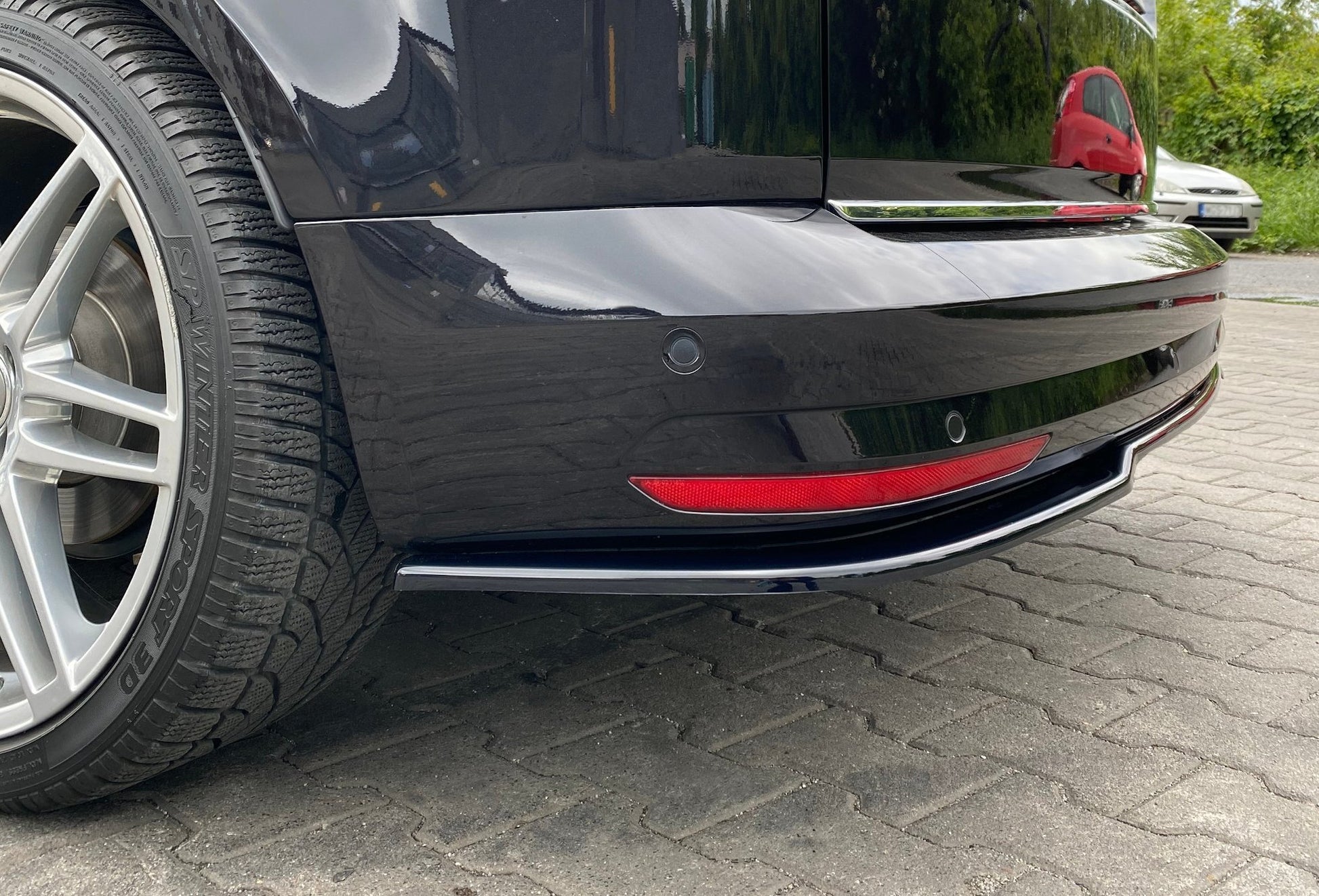 Mittlerer Diffusor Heck Ansatz für Volkswagen Caddy Mk. 4 Carbon Look