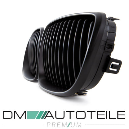 Set Kühlergrill Schwarz Matt SATZ passend für BMW 1er E87 E82 E88 Facelift Bj 07-11