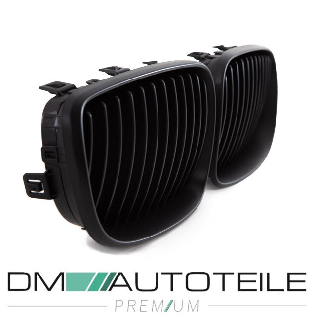 Set Kühlergrill Schwarz Matt SATZ passend für BMW 1er E87 E82 E88 Facelift Bj 07-11