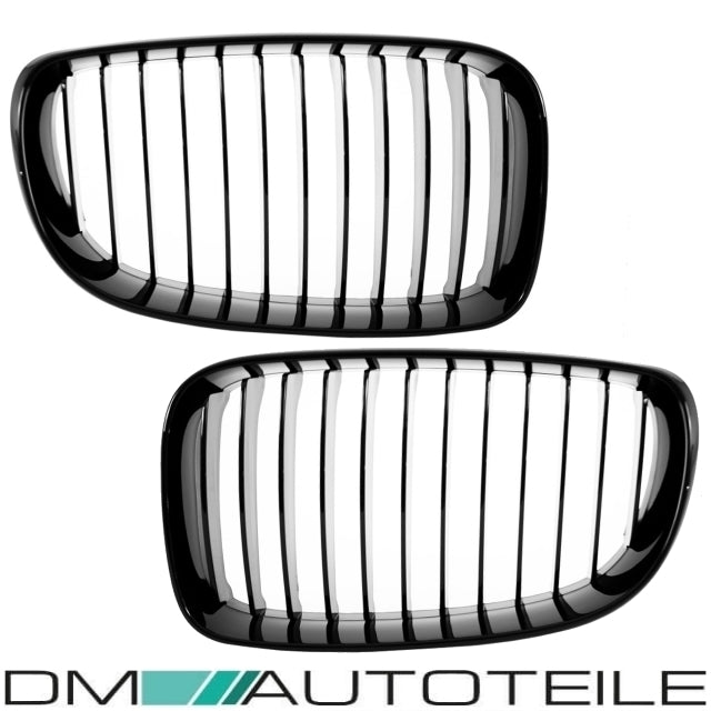 2x Kühlergrill Performance Schwarz Glanz SATZ passend für BMW 1er E87 E82 E88 Bj 07-11