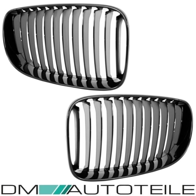 2x Kühlergrill Performance Schwarz Glanz SATZ passend für BMW 1er E87 E82 E88 Bj 07-11