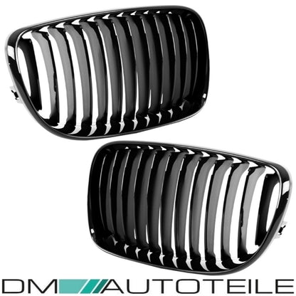 2x Kühlergrill Performance Schwarz Glanz SATZ passend für BMW 1er E87 E82 E88 Bj 07-11