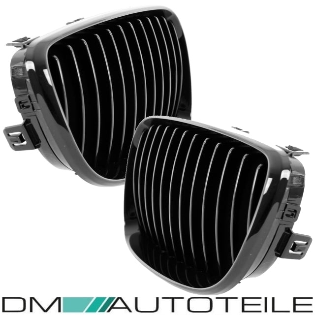 2x Kühlergrill Performance Schwarz Glanz SATZ passend für BMW 1er E87 E82 E88 Bj 07-11