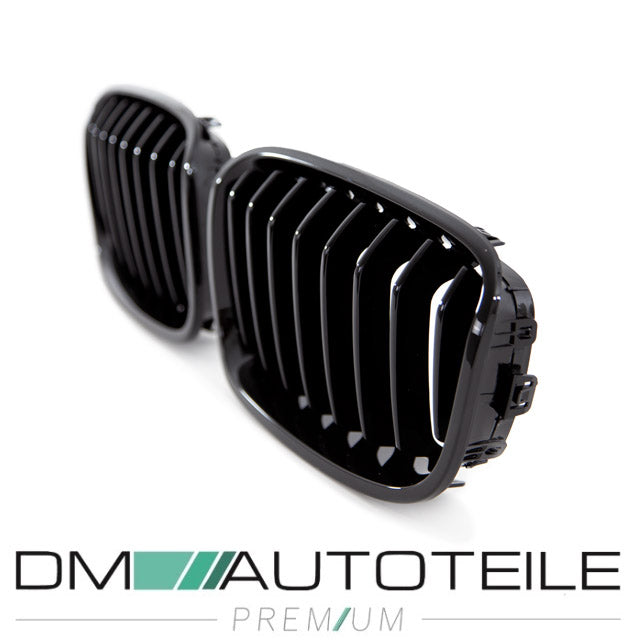Set Performance Kühlergrill für BMW 1er F20 F21 Bj 11-15 vor Facelift passend Schwarz Glanz