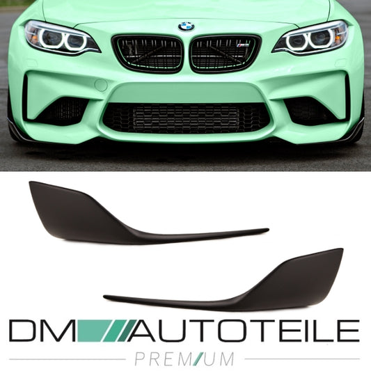 Performance Front Spoiler Set Flaps Ecken schwarz matt passend for BMW 2er F87 und M2 Look Stoßstangen