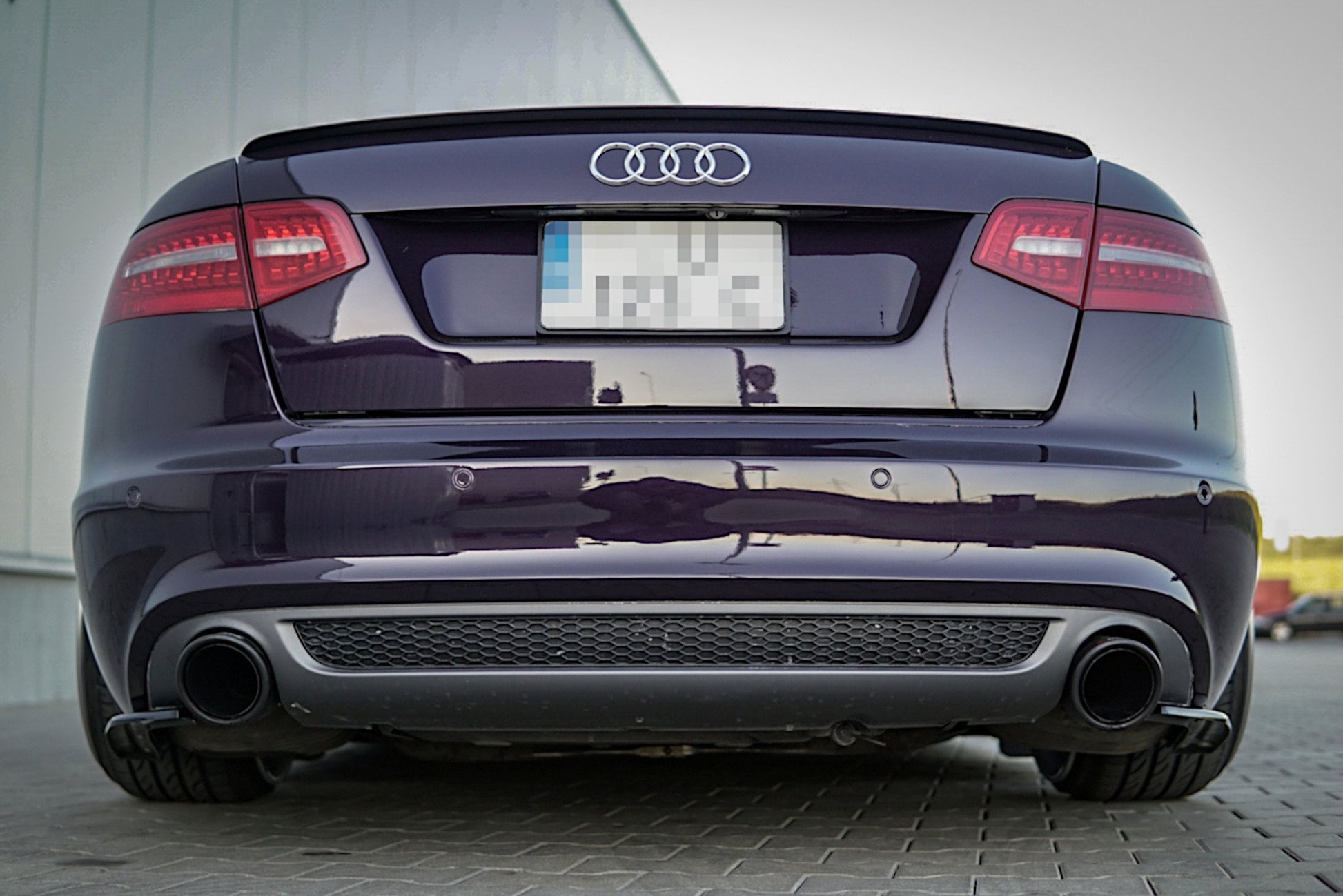 Heck Ansatz Flaps Diffusor für Audi A6 S-Line C6 / C6 FL Limousine / Avant Carbon Look