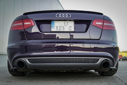 Heck Ansatz Flaps Diffusor für Audi A6 S-Line C6 / C6 FL Limousine / Avant schwarz matt