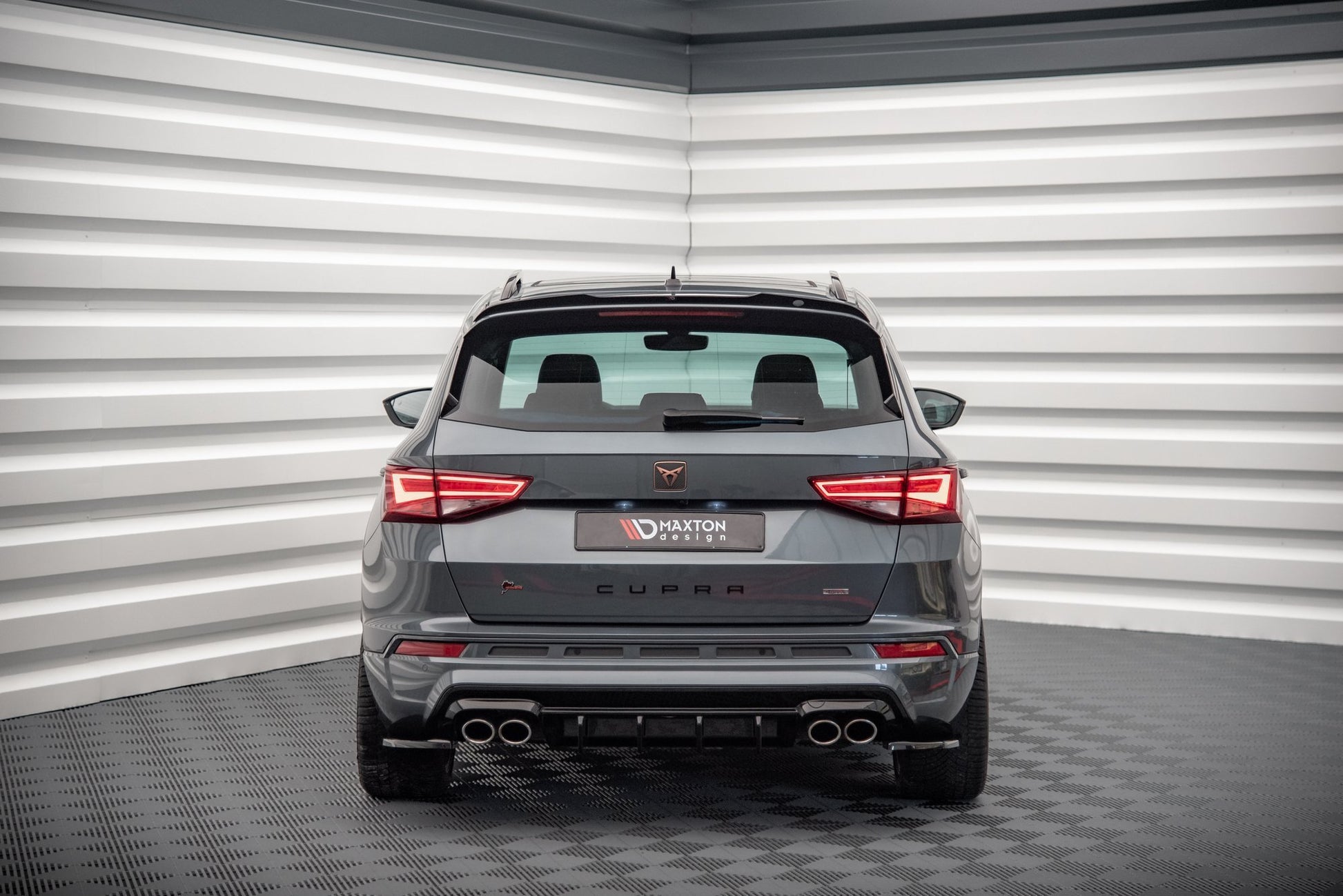 Heck Ansatz Flaps Diffusor für Cupra Ateca schwarz matt