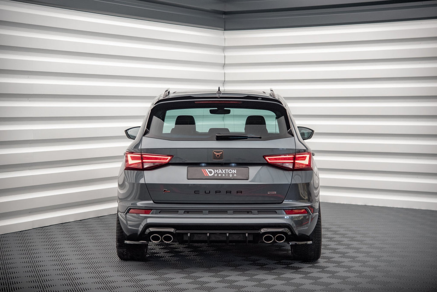 Heck Ansatz Flaps Diffusor für Cupra Ateca Carbon Look