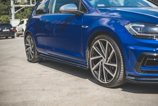 Seitenschweller Ansatz für V.4 VW Golf 7 R / R-Line Facelift schwarz matt