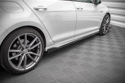 Seitenschweller Ansatz für V.2 für Volkswagen Golf R Mk7 schwarz Hochglanz