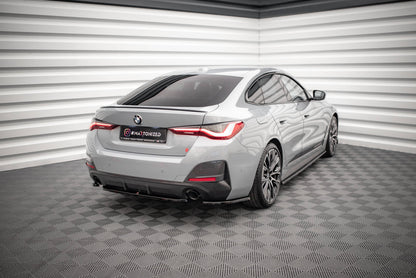 Heck Ansatz Flaps Diffusor V.1 für BMW 4er Gran Coupe M-Paket G26 schwarz Hochglanz
