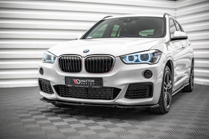 Front Ansatz V.1 für BMW X1 M-Paket F48 schwarz matt