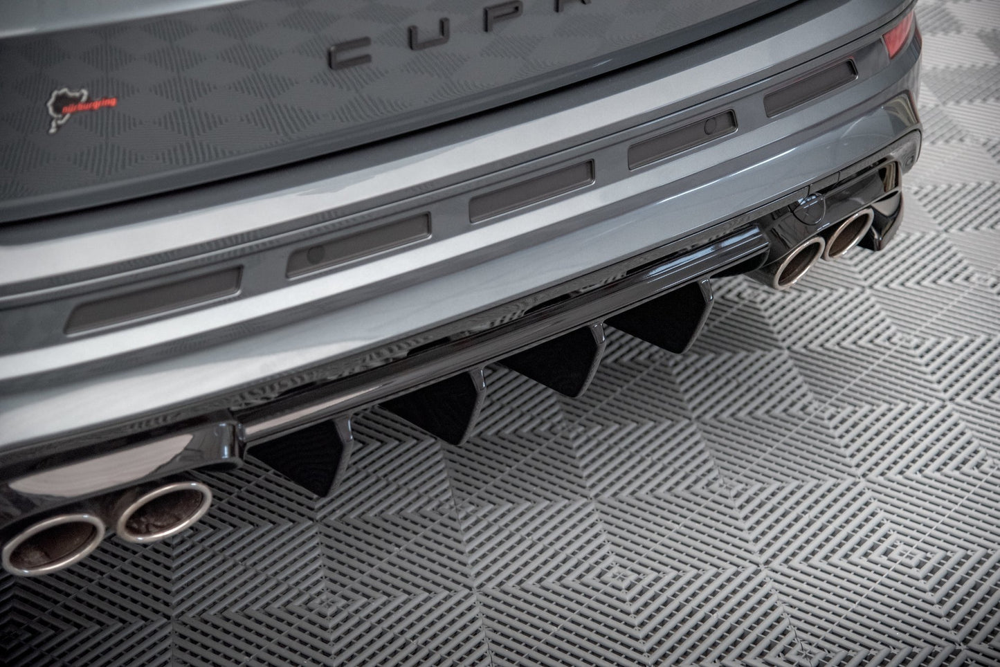 Diffusor Heck Ansatz für Cupra Ateca schwarz matt