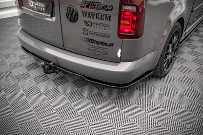 Mittlerer Diffusor Heck Ansatz für Volkswagen Caddy Long Mk3 Facelift Carbon Look
