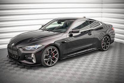 Seitenschweller Ansatz für V.3 für BMW 4er M-Paket G22 schwarz Hochglanz