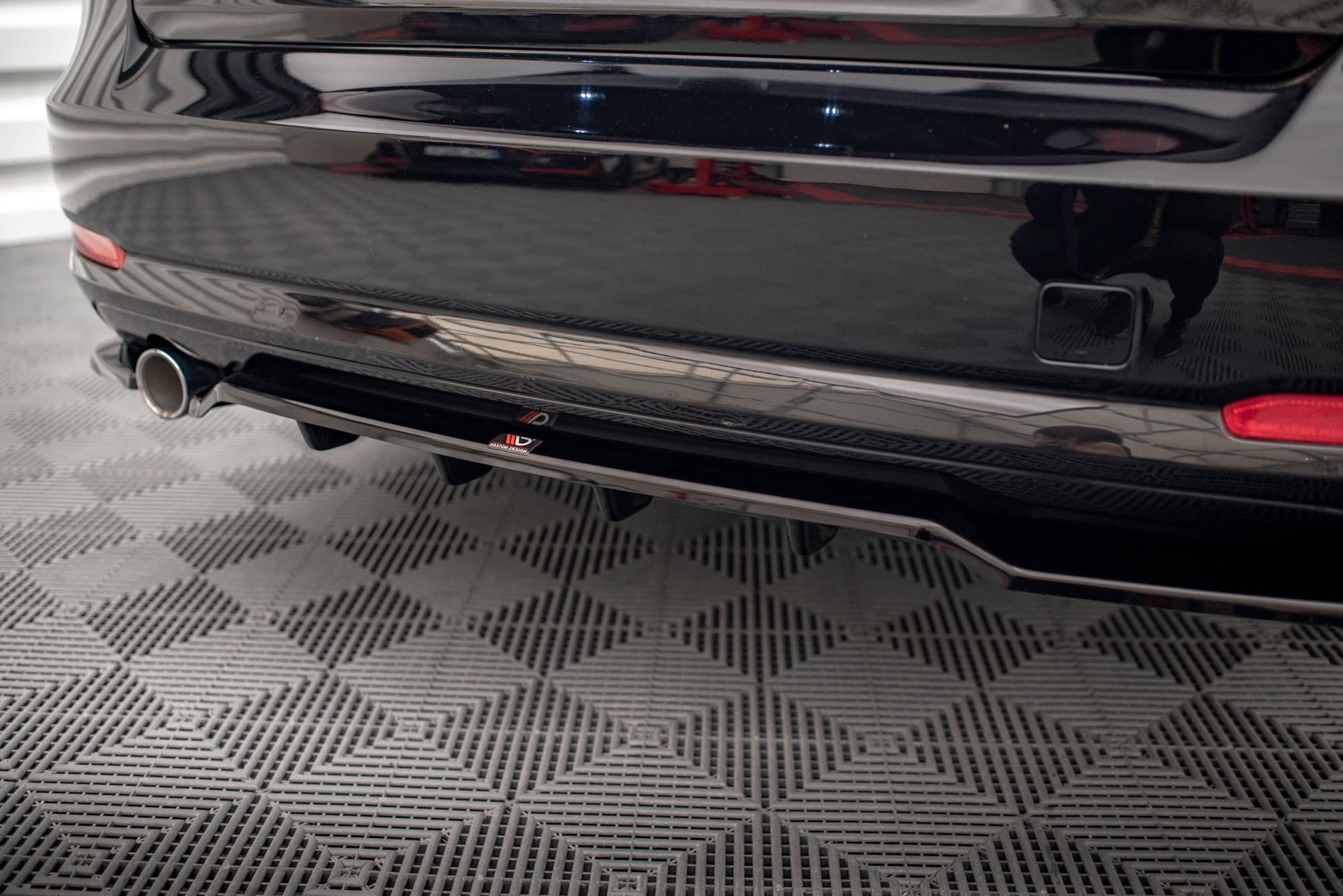 Mittlerer Diffusor Heck Ansatz DTM Look für BMW 3er GT F34 schwarz matt