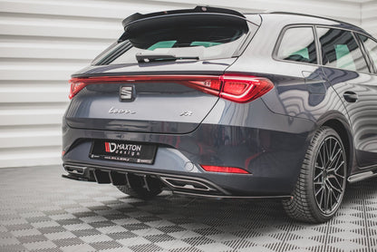 Diffusor Heck Ansatz für Seat Leon FR ST Mk4 Carbon Look