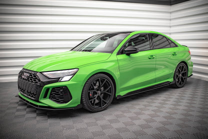 Street Pro Seitenschweller Ansatz für + Flaps Audi RS3 Limousine 8Y schwarz Hochglanz