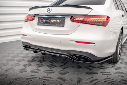 Mittlerer Diffusor Heck Ansatz DTM Look für Mercedes-Benz E AMG-Line W213 Facelift schwarz matt