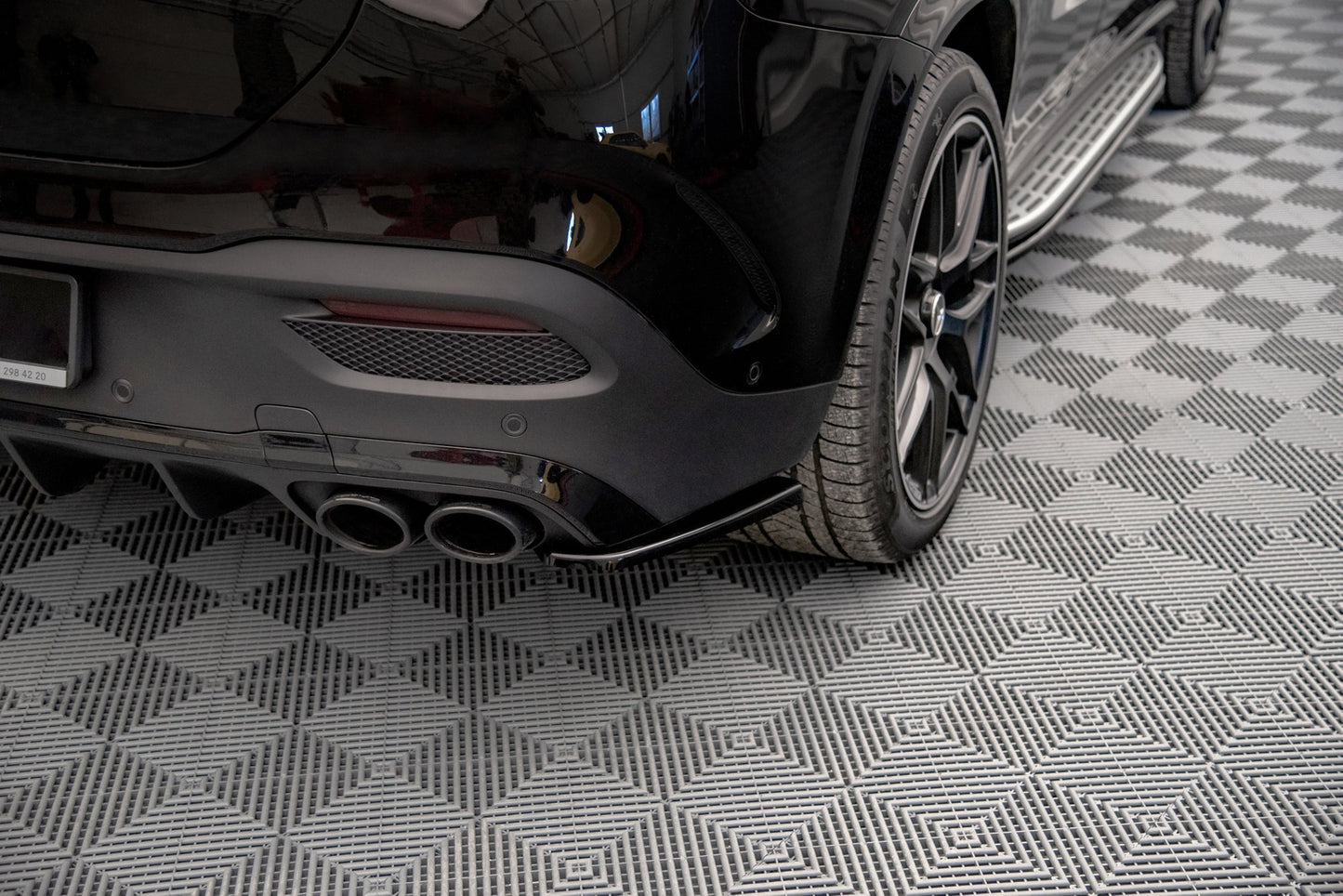 Heck Ansatz Flaps Diffusor für Mercedes-AMG GLE Coupe C167 schwarz matt