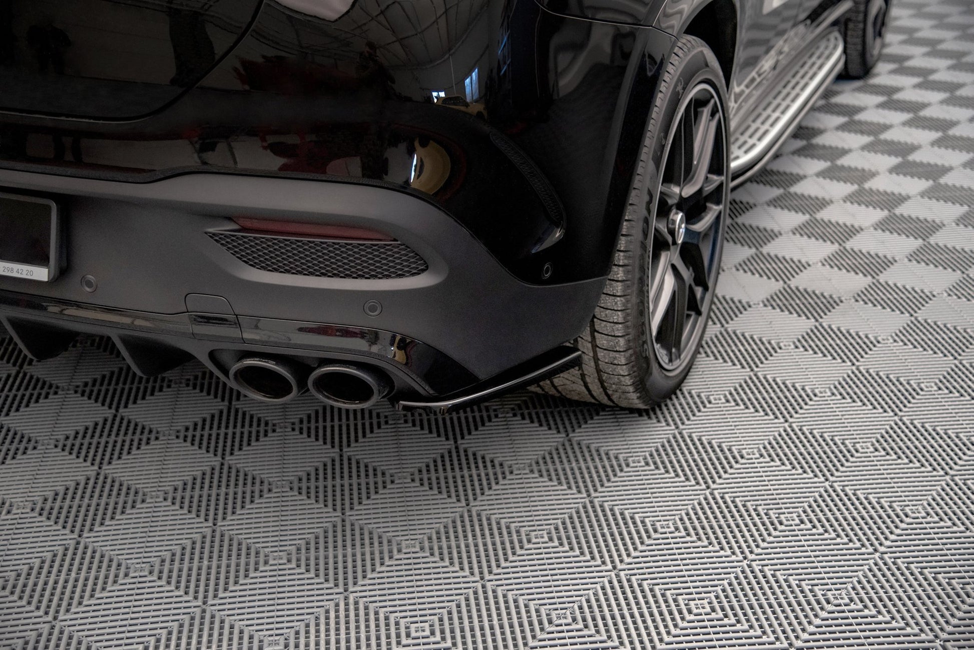 Heck Ansatz Flaps Diffusor für Mercedes-AMG GLE Coupe C167 schwarz matt