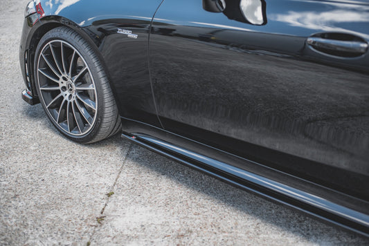 Seitenschweller Ansatz für Mercedes-Benz CLS AMG-Line / 53AMG C257 Carbon Look