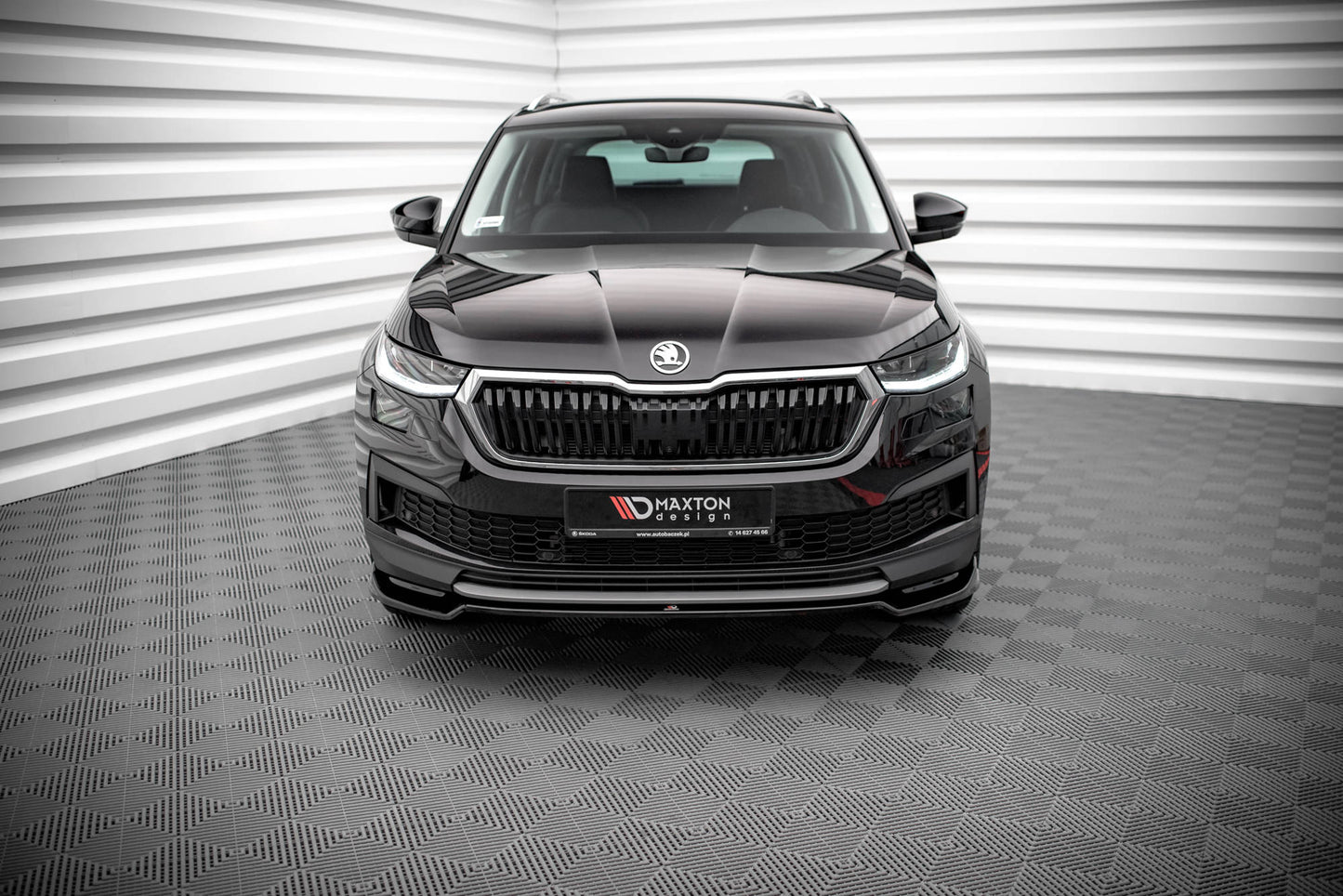 Front Ansatz V.2 für Skoda Kodiaq Mk1 Facelift schwarz Hochglanz