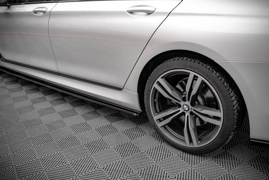 Seitenschweller Ansatz für BMW 7 Lang M-Paket G12 schwarz Hochglanz