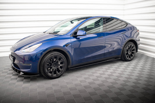 Seitenschweller Ansatz für V.1 für Tesla Model Y Carbon Look