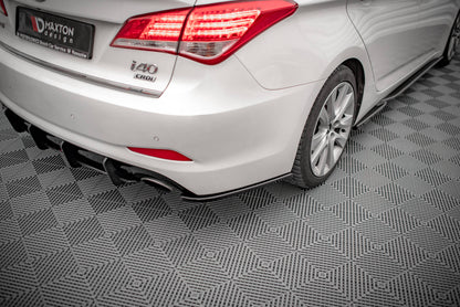 Heck Ansatz Flaps Diffusor für Hyundai I40 Mk1 schwarz matt