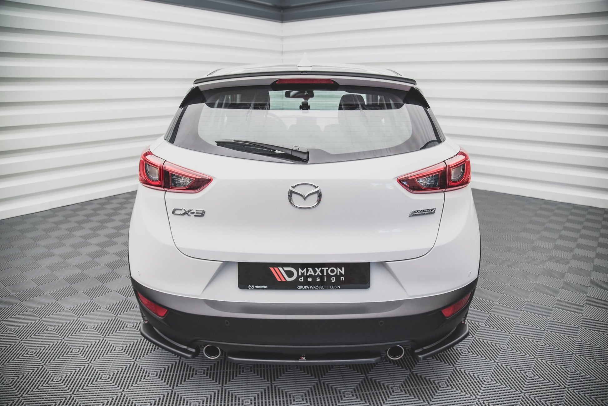 Mittlerer Diffusor Heck Ansatz für Mazda CX-3  schwarz matt