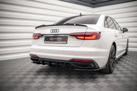 Diffusor Heck Ansatz für Audi A4 B9 Facelift schwarz matt