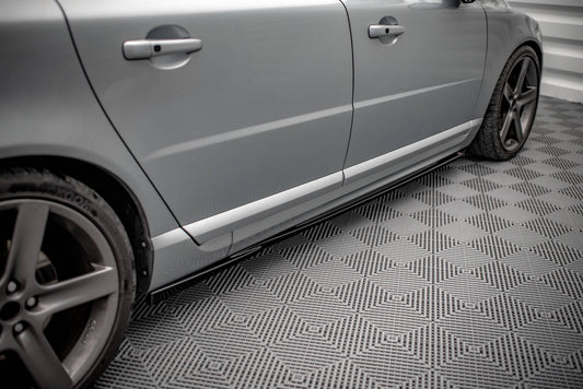 Seitenschweller Ansatz für Volvo V70 Mk3 schwarz Hochglanz