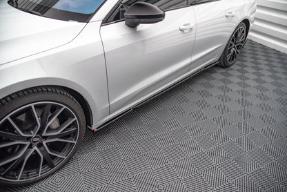 Seitenschweller Ansatz für Audi A7 C8 Carbon Look