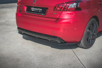 Mittlerer Diffusor Heck Ansatz für Peugeot 308 GT Mk2 Facelift schwarz matt