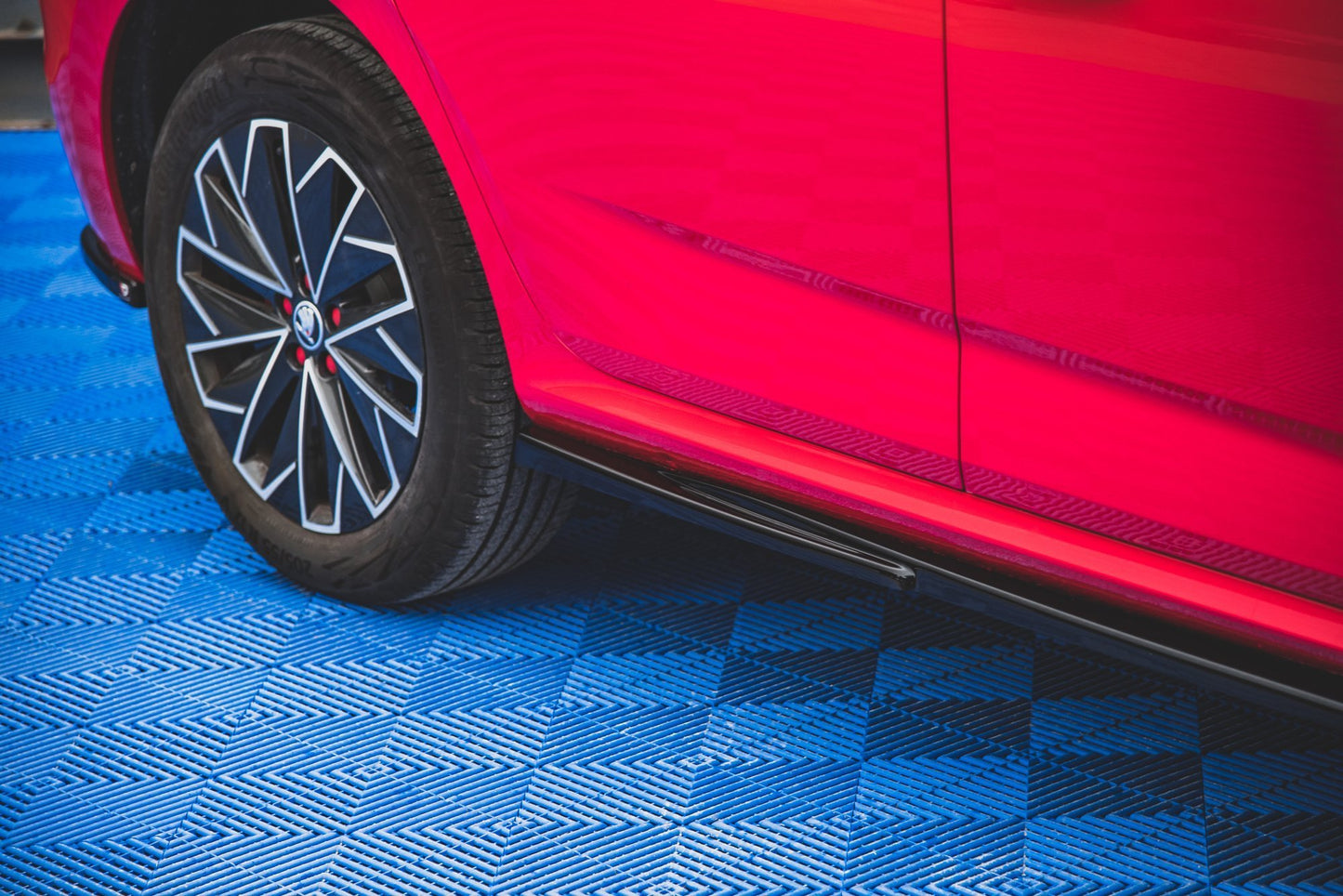 Seitenschweller Ansatz für Skoda Kamiq Carbon Look