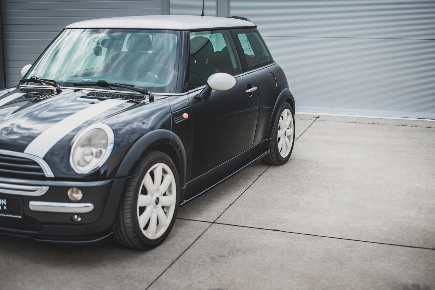 Seitenschweller Ansatz für Mini Cooper / One R50 schwarz matt