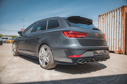 Heck Ansatz Flaps Diffusor V.3 für Seat Leon Cupra Mk3 FL Sportstourer schwarz matt