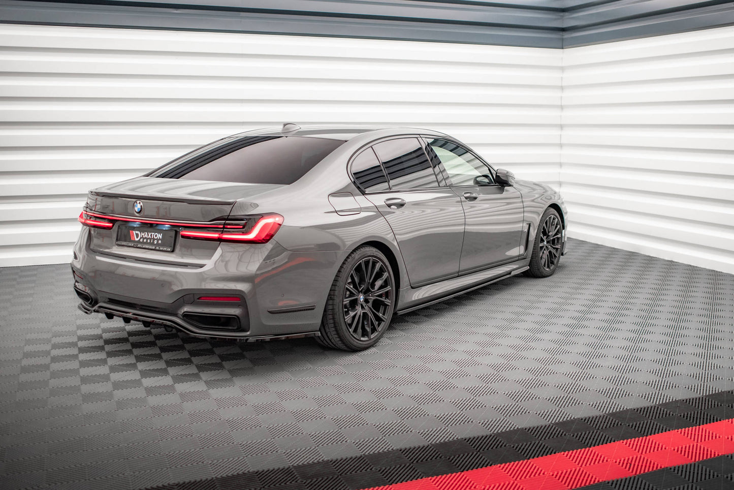 Seitenschweller Ansatz für BMW 7 M-Paket G11 Facelift schwarz matt