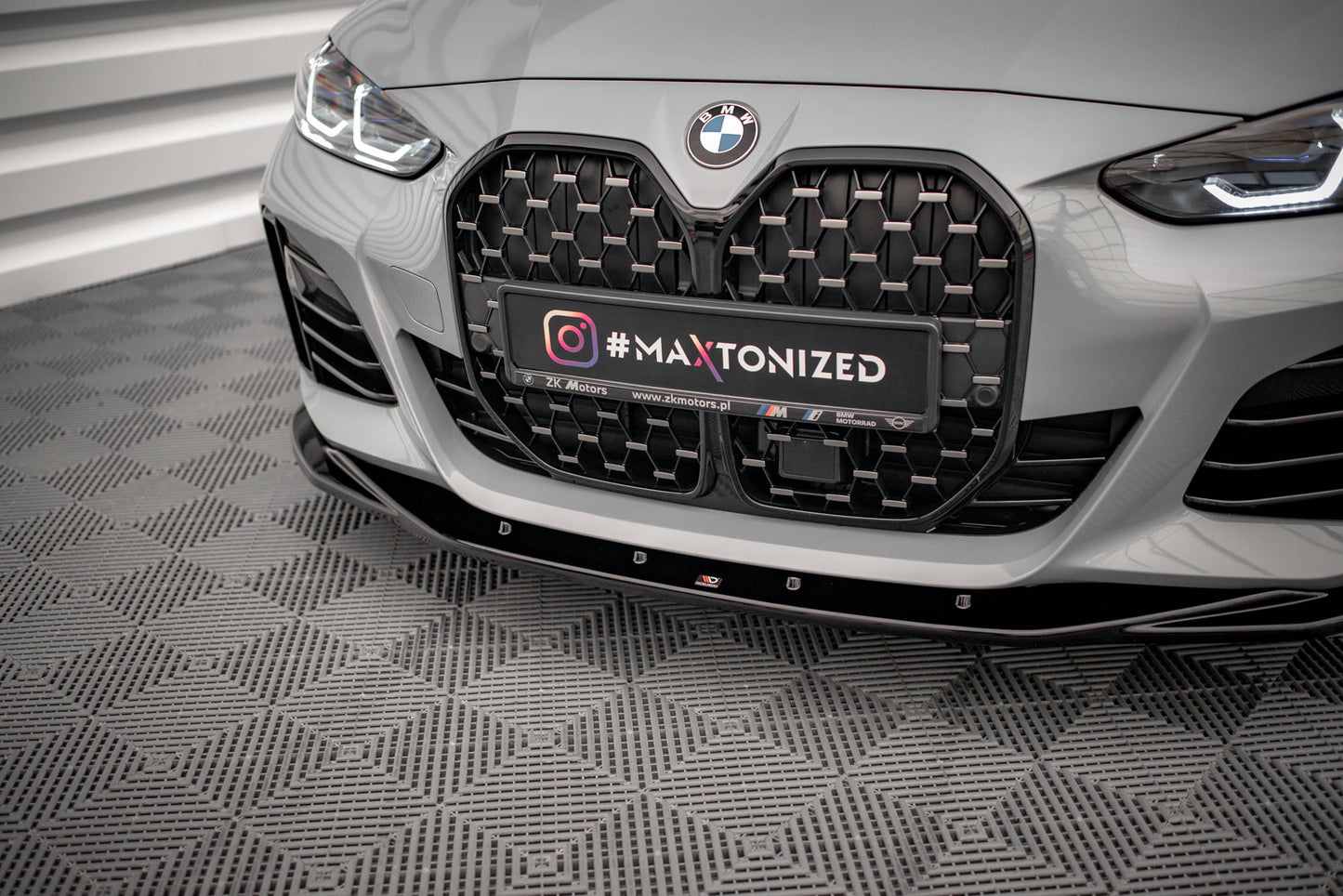 Front Ansatz V.3 für BMW 4er Gran Coupe M-Paket G26 schwarz Hochglanz