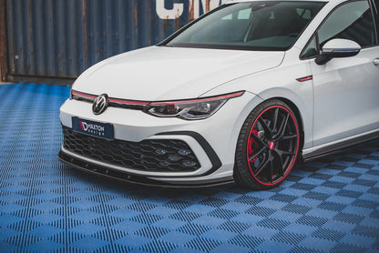 Front Ansatz für Volkswagen Golf 8 GTI schwarz Hochglanz