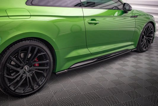 Seitenschweller Ansatz für Audi RS5 Coupe F5 Facelift schwarz Hochglanz