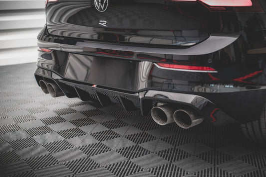 Diffusor Heck Ansatz V.1 für Volkswagen Golf R Mk8 schwarz matt