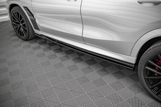 Seitenschweller Ansatz für BMW X6 M-Paket G06 schwarz Hochglanz