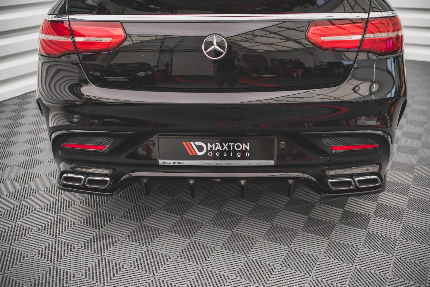 Heck Ansatz Flaps Diffusor V.1 für Mercedes-Benz GLE Coupe 63 AMG C292 Carbon Look