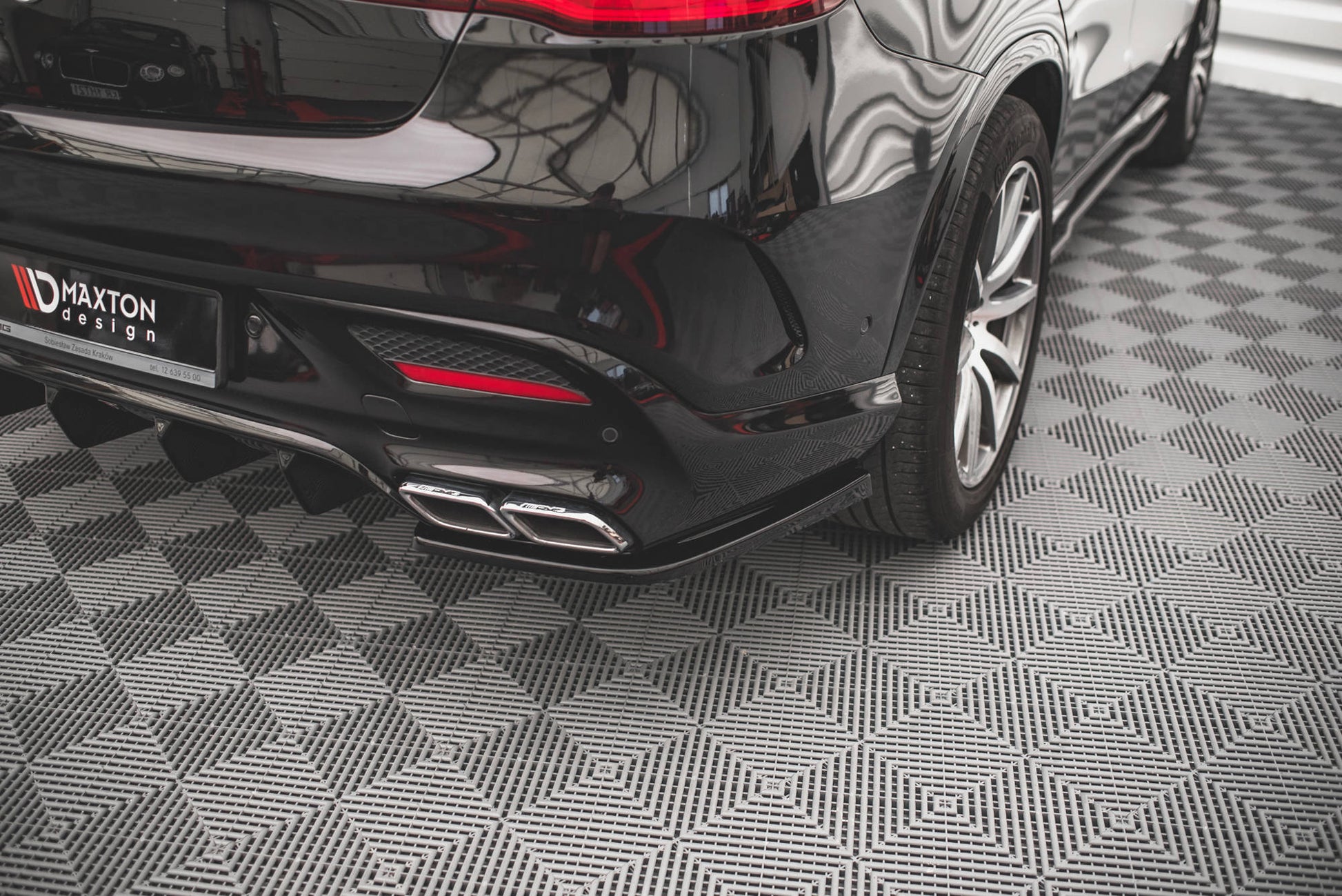 Heck Ansatz Flaps Diffusor V.2 für Mercedes-Benz GLE Coupe 63 AMG C292 schwarz matt