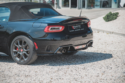 Heck Ansatz Flaps Diffusor für Fiat 124 Spider Abarth schwarz Hochglanz