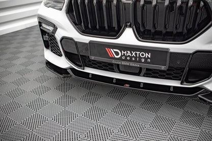 Front Ansatz V.1 für BMW X6 M-Paket G06 schwarz Hochglanz